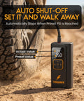Dual Cylinder Tire Inflator Portable Air Compressor 160 PSI Beastly Fast Inflate for cars with digital display in use.