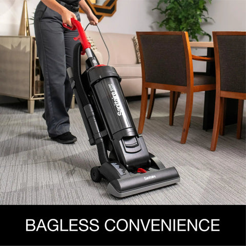 Heavy Duty Commercial Upright Vacuum Cleaner Featuring A Massive 15 Inch Wide Cleaning Path That Legit Crushes Carpet Dirt And Ground In Grime CRI Certified Beast Mode For Pro Cleaners in use on carpet.