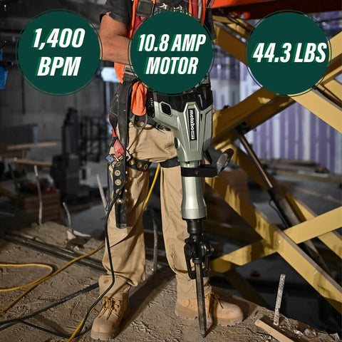 Heavy Duty Demolition Hammer Packing A Badass 10.8 Amp Motor And Tough Aluminum Frame Built For Brutal Concrete Breaking That Flips The Script On Lazy Jobs While A Smooth Low Vibration Grip Keeps Your Hands Happy Through Any Grind