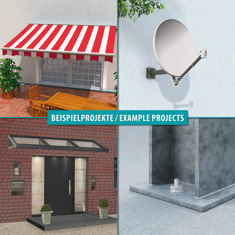 Heavy Duty Composite Mortar Inner Threaded Anchors M8x80 Millimeter Wall Plugs installed in various projects like outdoor awning.
