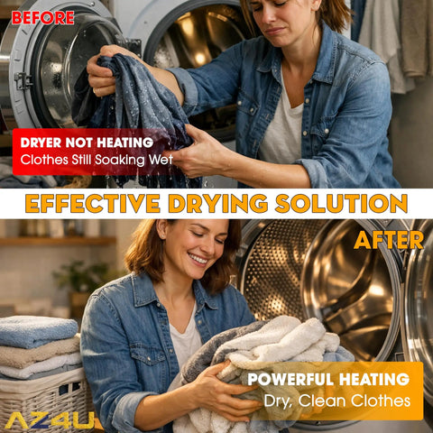 Replacement Dryer Heating Element Kit With 137114000, Thermal Fuse 137032600 And Safety Thermostat 3204267 For Electrolux Frigidaire Kenmore Dryers, 4700 Watts, 240V, DIY Friendly, Easy Install, Includes 2 Connector Ends