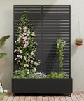 Metal Raised Garden Bed With Trellis And Wheels For Climbing Plants Veggies And Vines Rust Resistant Galvanized Steel Planter 72 By 47 By 16 Inches Includes Drainage Holes And Black Privacy Screen