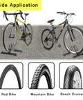 Space Saving Bike Rack Stand For Mountain And Road Bikes, Adjustable Width, Fits Most 26 Inch Wheels, Indoor Outdoor Garage