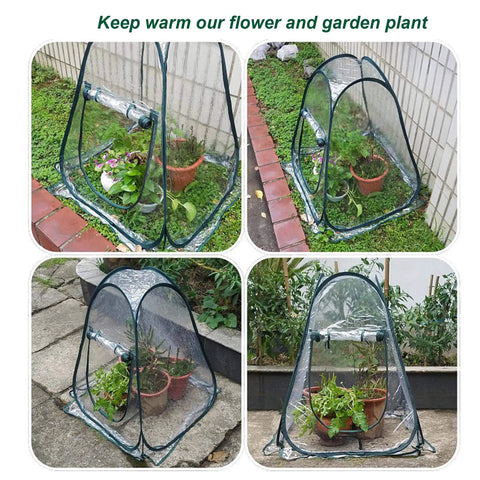 Pop Up Greenhouse Cover For Winter Gardens, Mini Backyard Plant Shelter With Transparent Window, PVC Frost Protection Greenhouse, Easy Setup, Ground Nail Fix, Ideal For Seedlings, Flowers, Veggies
