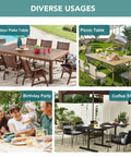 Outdoor Tablecloth With Umbrella Hole, Rectangular 60x84 Inches, shown in various settings including patio and picnic table uses.
