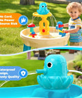 Toddler playing with Rechargeable Magnetic Octopus Water Table Pump With Continuous Flow installed on water table outdoors