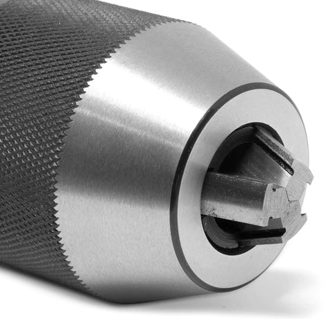 Close-up view of Heavy Duty Keyless Drill Chuck With One Sixty Fourth To Five Eighths Inch Capacity, Ultra Low Runout Under 0.004 Inches