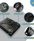 Heavy Duty Waterproof Tarp 4x5 Feet Two Pack 14 Mil Polyethylene Tarps For Snow And UV Protection features and details.