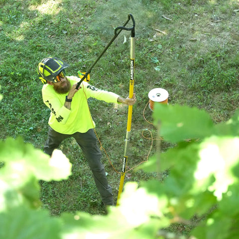 Big Shot Line Launcher Kit With Head And 8 Foot Reach For High Accuracy Tree Trimming And Line Placement Includes Pro Grade 4 Ft Base Pole And 4 Ft Extension Pole Ideal For Arborists And Utility Clearance