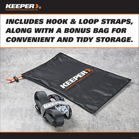 Heavy Duty Ratchet Tie Down Straps Kit 1 Inch By 15 Feet Four Pack With carrying bag and hook and loop straps for storage