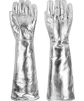 60cm Aluminum Foil Welding Gloves with Insulated Felt for Extreme Heat Ultra Safe Up to 1000C Radiant Heat Extended Length Work Gloves