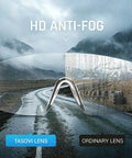 Heavy Duty Anti Fog Safety Glasses With Legit Clear Polycarbonate Lenses And Adjustable Temple Arms For Zero Eye Strain and Scratch Proof Shield viewed under rain.