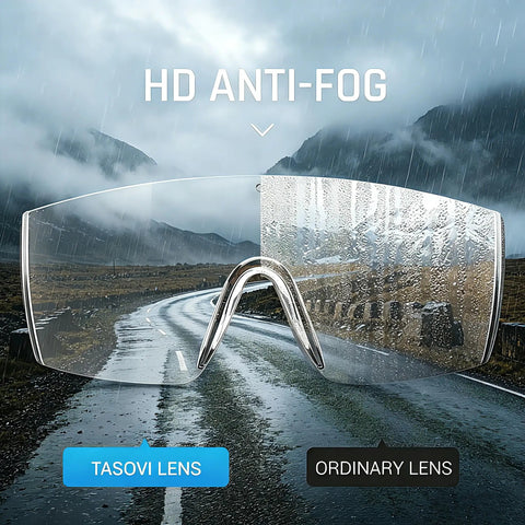Heavy Duty Anti Fog Safety Glasses With Legit Clear Polycarbonate Lenses And Adjustable Temple Arms For Zero Eye Strain and Scratch Proof Shield viewed under rain.