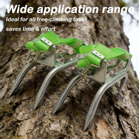 Tree Climbing Spikes And Strap On Shoes Set For Outdoor Climbing Anti Slip Gear For Coconut Picking Hunting Observation Arborist Pro Grade Lightweight Aluminum Frame Easy Strap On