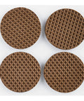 Heavy Duty Self Adhesive Gripping Pads For Hard Surfaces One And A Half Inch Brown 8 Count No Slip Furniture Grippers close-up view