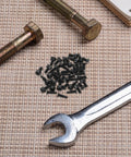 Doorbell Replacement Screws Repair Kit Black Alloy 80 Pieces For Video Doorbells Anti Slip Security Mounting Fasteners Durable Doorbell Hardware For Quick Fixes Spare Screws Set For Front Doorbell Cameras And Home Installations on mat with wrench
