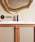 36 Inch Ceramic Vanity Sink Top With Top Mount Installation And Integrated Bowl, shown in modern bathroom setting