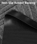 Close-up of Heavy Duty Door Mat 3Ft By 6Ft Striped Brush Entrance Rug With Rubber Backing, Stain Resistant, all weather, non-slip backing.