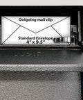 Interior view of 7164 Metro Bronze High Capacity Wall Mounted Locking Mailbox With Anti Pry Latch And 12 Wafer Disc Lock showing mail clip.