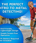 National Geographic Starter Metal Detector Kit for Kids with 7.4-inch waterproof coil and trowel