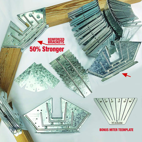 50 Percent Stronger Truss Design No Sweat Easy Shed Kit For 6 To 14 Ft Widths Any Length Build With Peak Roof 2x4 Basic DIY Framing Kit Includes Bonus Miter Template And Galvanized Steel Brackets