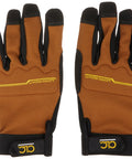 Front view of Flex Grip Work Gloves With Shrink Resistant Synthetic Leather For Tough Outdoor Jobs Improved Dexterity