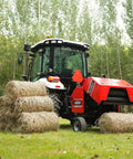 All In One Hay Baler Wrapper And Rake Tedder Combo HB3120 HW20 HT100 For Farm Use with round bales in a field