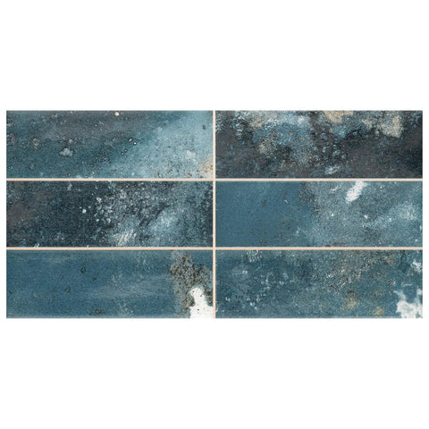 Brick Blue Porcelain Wall Tile For Bathroom Or Kitchen Backsplash Dope Brick Look With Textured Finish Grade 1 Wall Tile 12-pack