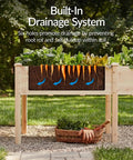 Raised Wood Garden Bed With Elevated Planter Stand, 72 By 24 By 30 Inches, Divider Panel, Six Leg Support, 300 Lb Capacity