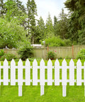 White Plastic Garden Fence Kit With 22 Pieces Easy Install Picket Fence Edgings for Lawn Flower Beds Plant Borders Decorative Yard Perimeter