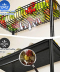 Ultra Sturdy 7 Tier Wire Shelving Unit With Basket Shelf And Wheels For Pantry Kitchen Or Office Storage Adjustable Shelves Waterproof And Rust Proof Metal Four Side Hooks For Ladles Towels And More 72 Inch Tall, wire basket shelf for produce
