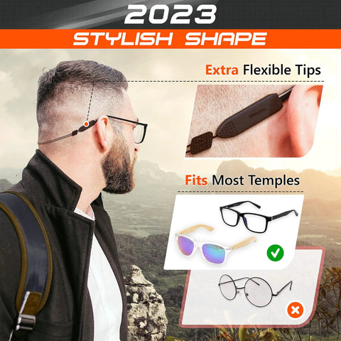 Adjustable Glasses Strap Set 3 Pack Eyewear Lanyard Holders No Tail Design Invisible On Head Or Neck For Men And Women All Day Comfort Go To Secure Eyewear Retainer