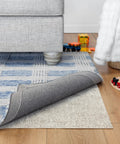 Nature's Grip Stays Put Non Slip Rug Pad 2x6 Feet 1/16 Inch Thick Rubber and Jute Eco Friendly Underlayment under blue area rug