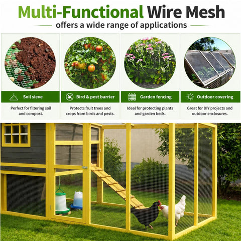 Heavy Duty 304 Stainless Steel Hardware Cloth 1/2 Inch 20 Gauge Welded Mesh Chicken Wire Fencing utilized for outdoor coops.
