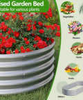 2-Pack 6x3x1ft Galvanized Metal Raised Garden Bed Kit for Outdoor Planter Box Vegetables Herbs Flowers Fruits Durable Rust Resistant Weatherproof Patio Garden Bed No Tools Required Easy Assembly