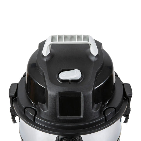 Top view of 6 Gallon Wet Dry Shop Vacuum Cleaner With 3.5 HP Motor, Stainless Steel Tank, Filter, And Handy Attachments