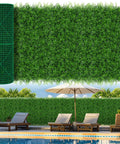 Ultra Dense Realistic Boxwood Hedge Wall Panels 40x120 Inches Covering 33.33 Sq Ft UV Protected Artificial Grass Backdrop by a pool
