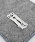 Six Piece Heavy Duty Stainless Steel Sectional Couch Connectors with dual tooth grip on gray fabric background.