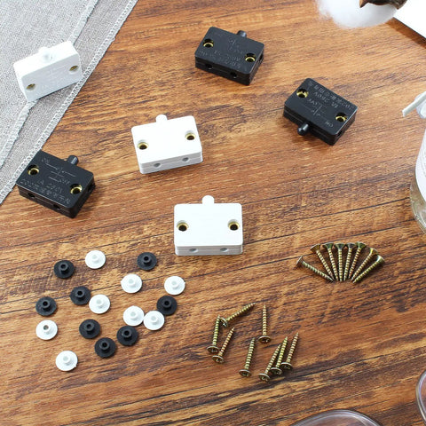 8 Pack No Fuss Black Cabinet Lamp Switches For Closet Wardrobe Pantry Automatic Door Touch Switches With Easy Mounting Screws
