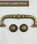 Vintage Drop Bail Drawer Pulls Set In Antique Brass 6 Pack For Furniture Restoration And Dresser Updates, Classic Cabinet Handles