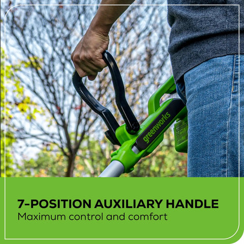 Beast Mode 40V Cordless String Trimmer And Edger, 13 Inch Weed Whacker with 7-position auxiliary handle for comfortable use.