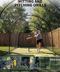 33 Foot Baseball Batting Cage With Frame And Net Full Enclosure For Backyard Practice Space Batting And Pitching Drills