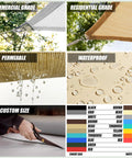 Collage showing Beige Sun Shade Sail Triangle 10 By 10 By 10 Feet Premium Mesh Fabric UV Block UPF50 190 GSM Heavy Duty Canopy details.