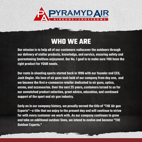 Pyramyd Air company mission statement and history about airgun expertise and product offerings.