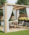 Heavy Duty Tension Curtain Rod No Drilling Adjustable From 41 To 126 Inches 1.26 Inch Diameter Easy One Pull Install visible in patio pergola