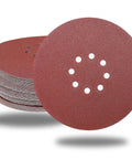 50 Pcs 9 Inch 8 Hole 120 Grit Drywall Sanding Discs With Hook And Loop Backing High Performance Aluminum Oxide Sandpaper