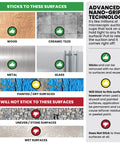 Image showing surfaces compatible with Heavy Duty Double Sided Nano Tape Clear Adhesive For Walls Posters Photos And Decor