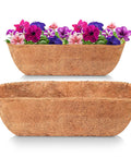 36 Inch Coco Liner Replacement For Plant Hanging Baskets And Window Boxes No Fuss Durable Thick Coconut Fiber Coir Liner For Garden Flowers Veggies Pots Trough Planter Liner with colorful flowers