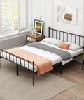 Tough Built Queen Metal Bed Frame With Steel Slat Support Zero Squeak Design Easy As Pie Assembly And Tons Of Under Bed Storage for a cozy bedroom setting.