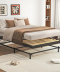 Twin Size Sag Proof Box Spring With Smooth Wooden Slats And Soft Rounded Corners in a modern bedroom setup.